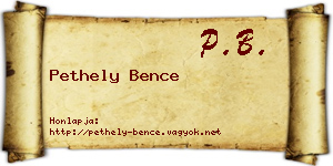 Pethely Bence névjegykártya